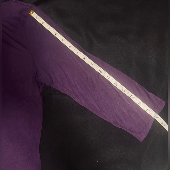Coldwater Creek women’s purple 3/4 top small beads at neckline. Size medium EUC - Picture 16 of 16